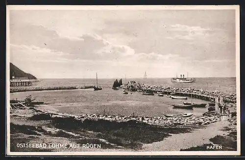 AK Lohme auf Rügen, Hafen aus der Vogelschau