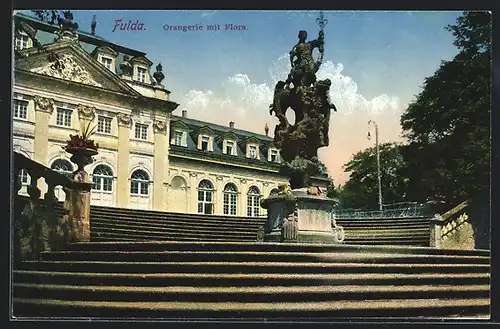 AK Fulda, Orangerie mit Flora
