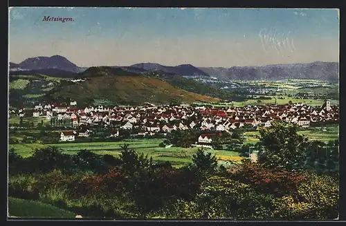 AK Münsingen, Totalansicht aus der Vogelschau