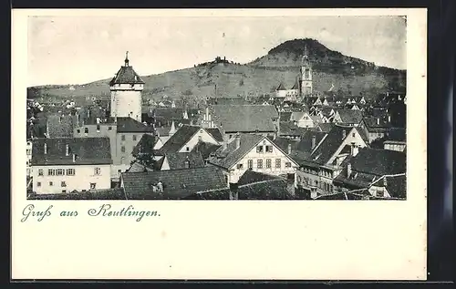 AK Reutlingen, Stadtansicht aus der Vogelschau
