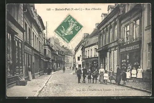 AK Saint-Pol, Rue d`Hesdin, Magasins