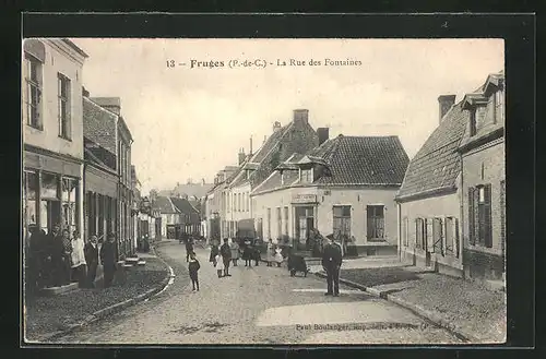 AK Fruges, La Rue des Fontaines