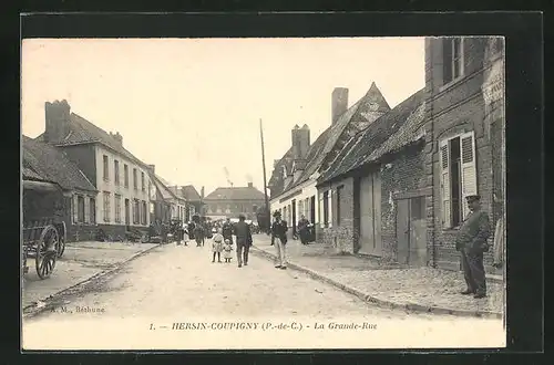 AK Hersin-Coupigny, La Grande-Rue