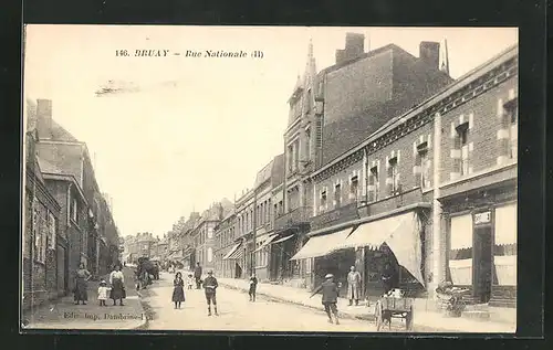 AK Bruay, Rue Nationale, Strassenpartie