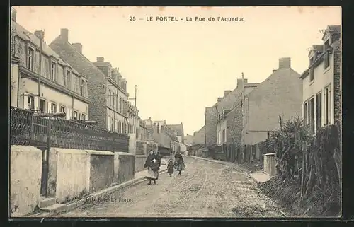 AK Le Portel, La Rue de l`Aqueduc, Strassenpartie