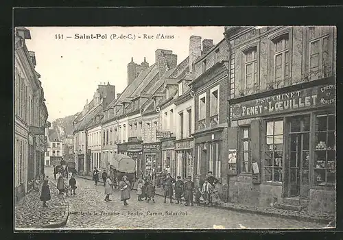 AK Saint-Pol, Rue d`Arras, Strassenpartie