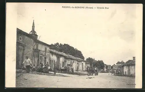 AK Mesnil-la-Horgne, Grande Rue