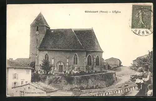 AK Génicourt, l'Église