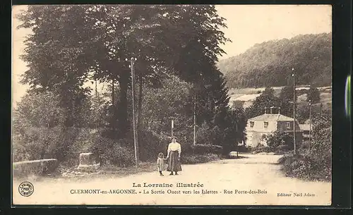 AK Clermont-en-Argonne, La Sortie Ouest vers les Islettes, Rue Porte-des-Bois