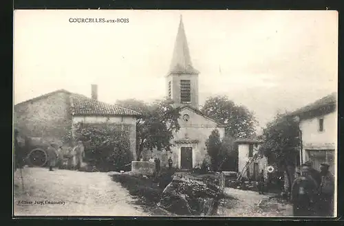 AK Courcelles-aux-Bois, Blick zur Kirche