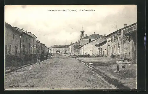 AK Demange-aux-Eaux, La Grande Rue, Strassenpartie
