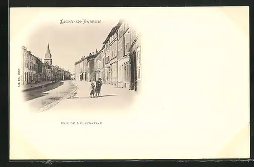 AK Ligny-en-Barrois, Rue de Neufchateau, Strassenpartie