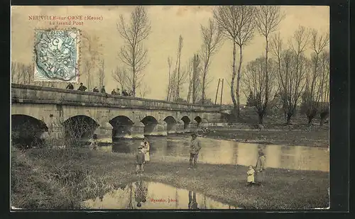 AK Neuville-sur-Orne, Le Grand Pont