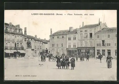 AK Ligny-en-Barrois, Place Nationale, coté ouest