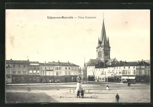 AK Ligny-en-Barrois, Place Nationale, L`Eglise