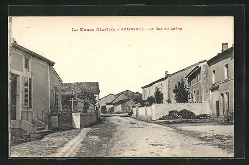 AK Abainville, La Rue du Chêne, Strassenpartie