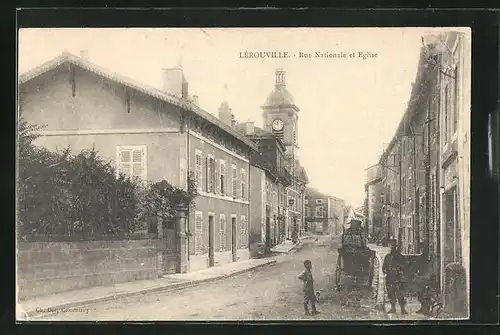 AK Lérouville, Rue Nationale et Eglise