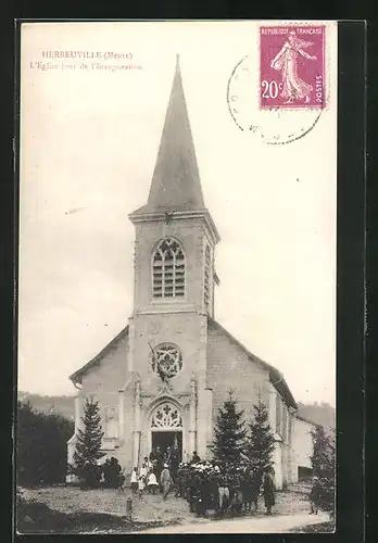 AK Herbeuville, L`Eglise jour de l`Inauguration