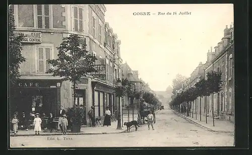 AK Cosne, Hotel de la Gare en Rue du 14 Juillet