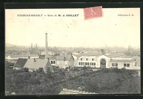 AK Fourchambault, Usine M. J. Guillet, Blick die Fabrik Guillet