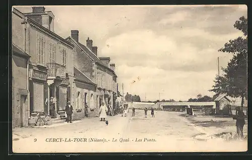 AK Cercy-la-Tour, le Quai, les Ponts