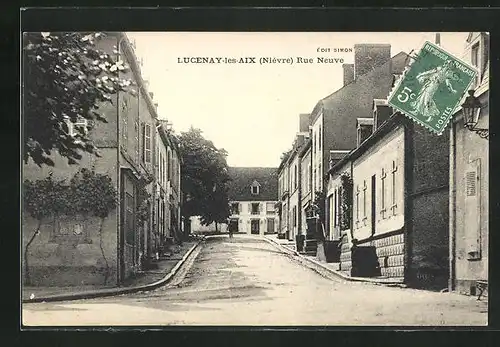 AK Lucenay-les-Aix, Rue Neuve, Strassenpartie