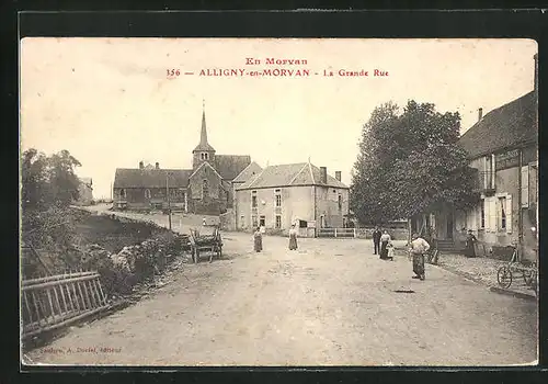 AK Alligny-en-Morvan, La Grande Rue, Strassenpartie