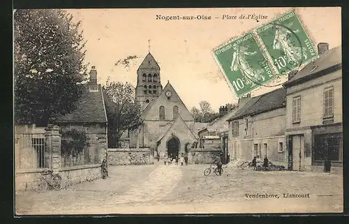 AK Nogent-sur-Oise, Place de l'Eglise