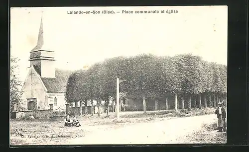 AK Lalande-en-Son, Place communale et église