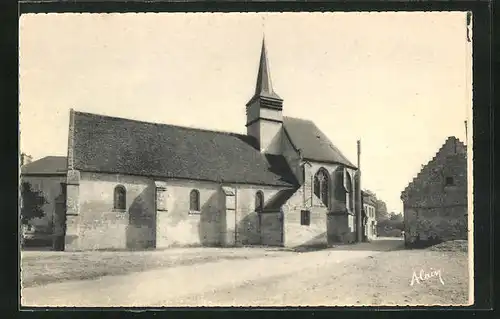 AK Rethondes, L`Église, Strassenpartie bei der Kirche