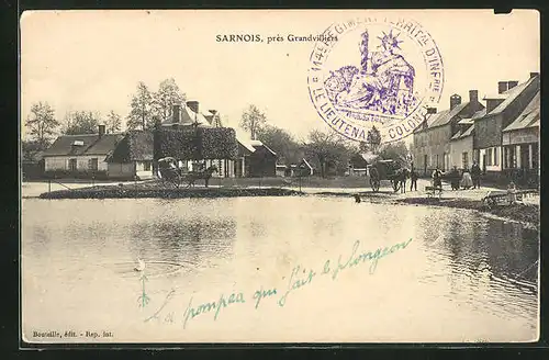 AK Sarnois, Ortspartie am Weiher