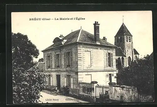 AK Bregy, La Mairie et l`Eglise