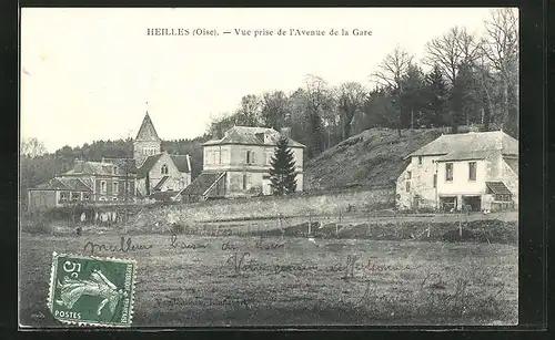 AK Heilles, Vue prise de l`Avenue de la Gare