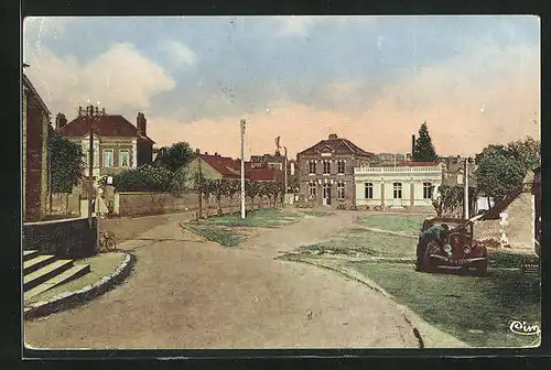 AK Sainte-Geneviève-Petit-Fercourt, Place de la Mairie