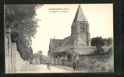 AK Apremont, la Mairie et l'Eglise