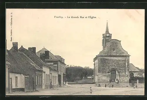 AK Fouilloy, La Grande Rue et Eglise