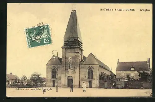 AK Estrees-Saint-Denis, Vue sur l`Eglise