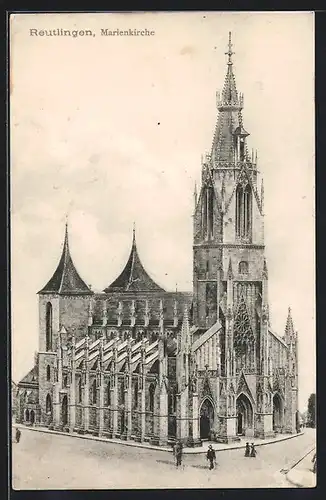 AK Reutlingen, Ansicht der Marienkirche