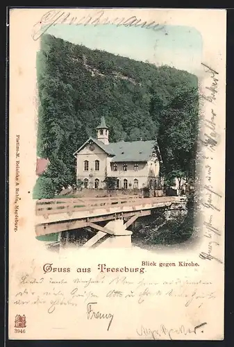 AK Treseburg, Blick gegen Kirche