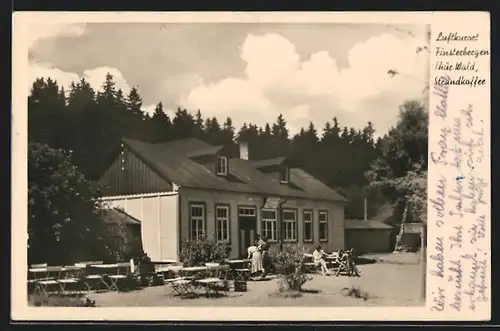 AK Finsterbergen /Thür. Wald, Blick auf das Strandkaffee