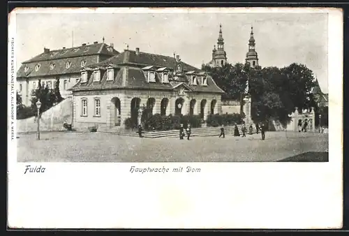 AK Fulda, Hauptwache mit Dom