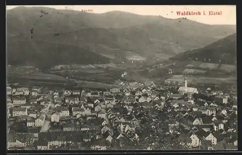 AK Waldkirch i. Elztal, Panorama der Ortschaft