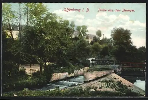 AK Offenburg i. B., Partie aus dem Zwinger