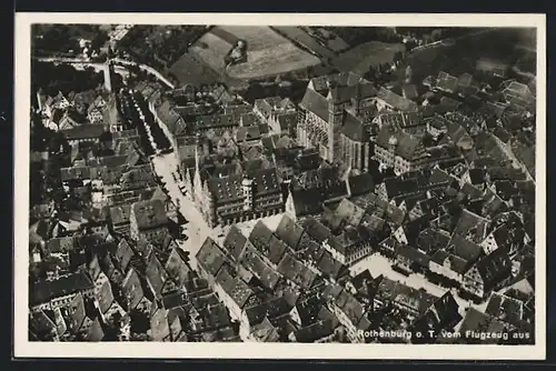 AK Rothenburg o. T., Stadtansicht vom Flugzeug aus