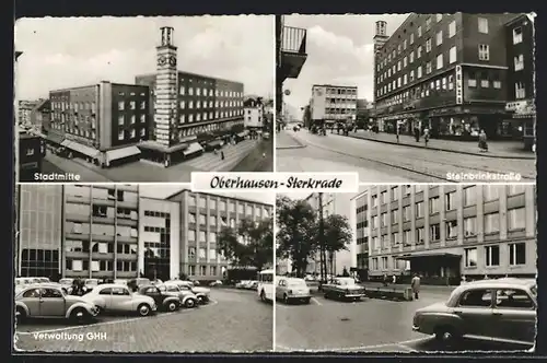 AK Oberhausen-Sterkrade, Verwaltung GHH, Steinbrinkstrasse und Stadtmitte