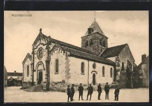 AK Warmeriville, Leute an der Kirche