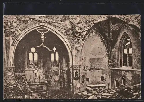 AK Senan, Kirche, Innenansicht der teilweise zerstörten Kirche