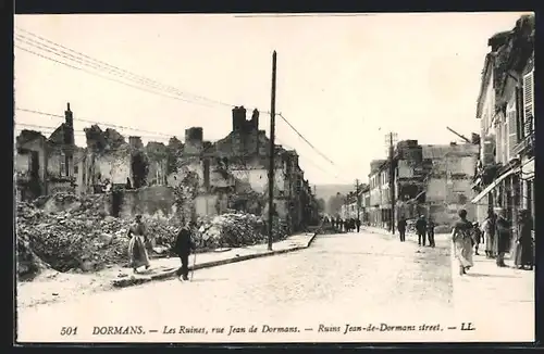 AK Dormans, Les Ruines, rue Jean de Dormans
