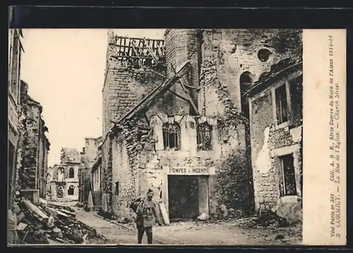 AK Cormicy, La Rue de l`Eglise