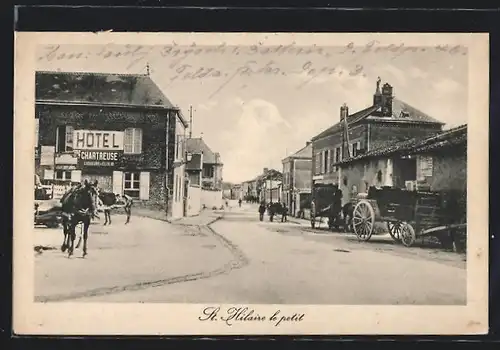 AK St. Hilaire le petit, Strassenpartie, Hotel Chartreuse